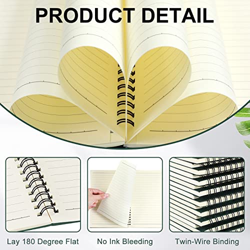 Yahenda 18 Pcs Spiral Notebooks Bulk, A5 8.3 x 5.5 Inch College Ruled Lined Notebooks, 100 Pages Soft Cover Journals for Students Classroom Office Back to School Supplies (Deep Green) - color: Dark Green