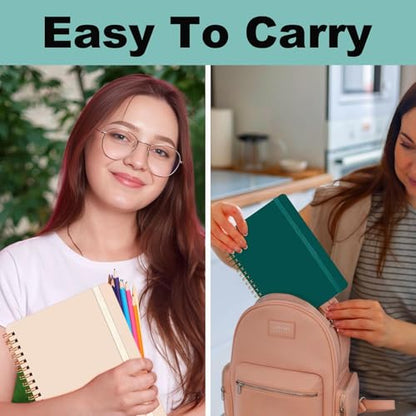 4 PCS 5x7 Spiral Notebook, Spiral Journal Notebook, 5x7 Notebooks for Work, Note Taking, School, Small Notebooks with Strap, Cute Notebooks for Women 50 Sheets