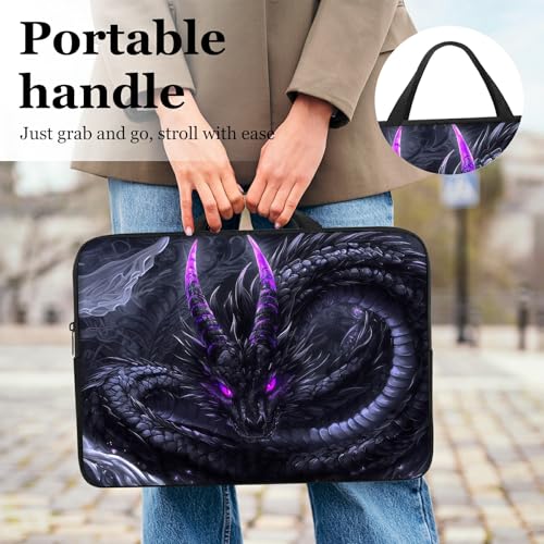 10" Laptop Sleeve with Handle, Black Dragon Water‑Resistant Tabet Carrying Case for 11 inch iPad 2025/11" iPad Air M3/ 11" iPad Pro M5 M4/ 11" Galaxy Tab S9 S8 / Lenovo Tab M11 - color: Black Dragon, size: 10-11 inch Devices