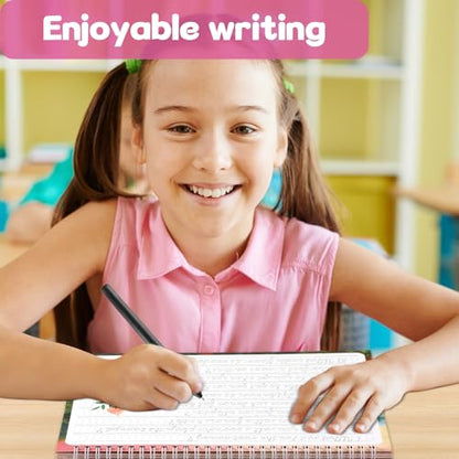chiazllta 2 Pack Cursive Grooved Handwriting Workbooks Grooved Cursive Reusable Writing Practice Copy Books with Disappearing Ink Pens Learning Activities Supplies (Jokes Riddles&Inspiring Quotes) - style: Jokes Riddles&Inspiring Quotes