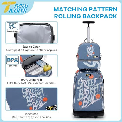 NEW TILAMI Kids Lunch Bag Double Insulated for tilami Rolling Backpack Girls Boys forTravel School Picnic, Court Blue - color: Court Blue