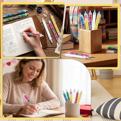 Teachers Ballpoint Pens Set - 24 Pcs Teacher Appreciation Gifts Back to School Retractable Writing Ball Point Pen Thank You Gift Favors for Classroom Student Coworker Office Party Supplies - style: First Day of School