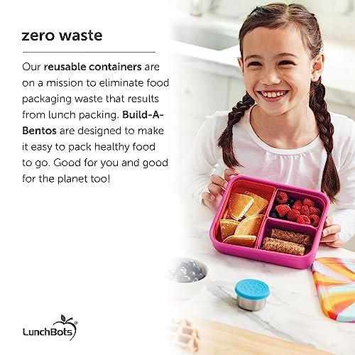 LunchBots Build -a- Bento Lunch Box, Silicone Bento Box for Kids, Multi-Compartment Lunch Container, Oven & Dishwasher Safe, BPA Free, 32 oz - Tie Dye Green - color: Tie Dye Green