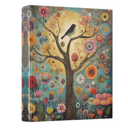 Tree of Life 3 Ring Binder 1.5 inch Binders Three Ring Binders with Clipboard Hold 200 Sheets for Office Supplies - color: Tree of Life