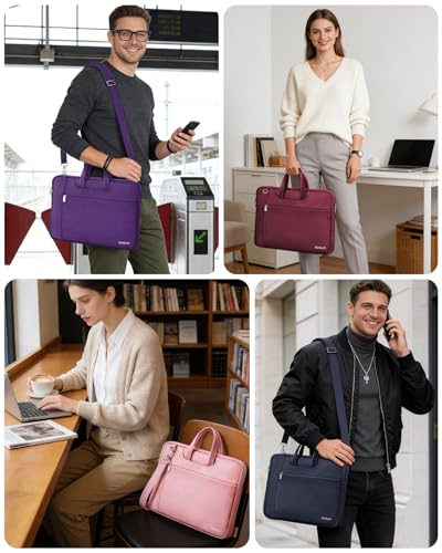 Ferkurn Laptop Case Bag Women Men Computer Sleeve with Shoulder Compatible with HP/Inspiron/Thinkpad/Vivobook/MSI/Surface, 17.3 inch, Red - color: Wine Red, size: 17.3 inch