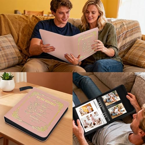 CCWEGSJ Easter Gift You Are Beautiful Zipper Photos Binder Album 3x5 4x6 5x7 6x8 DIY Magnetic Photo Album for Women Religious Gifts Inspirational Gifts. (Album Beautiful-Pink) - color: Album Beautiful-Pink