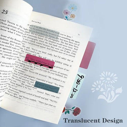 ELII 300 PCS Sticky Index Tabs 2 Inch Book Tabs Page Markers Lavender | Writable and Repositionable,File Tabs Self Adhesive, Labels for Pages Notebooks,Smooth writing,Transparent,Safety Material - color: Lavender