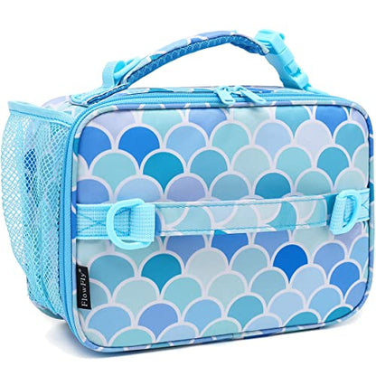 FlowFly Kids Lunch Bag, Durable Insulated School Lunch Box with Shoulder Strap and Bottle Holder, Water-resistant Thermal Small Lunch Cooler Tote for Teen Boys & Girls,Mermaid - color: Mermaid