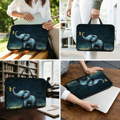 13 13.3 14 inch Laptop Sleeve with Handle, Baby Elephant Water‑Resistant Laptop Carrying Case for MacBook Air 13-inch/MacBook Pro 13/14 inch/Dell/HP/Lenovo - color: Baby Elephant, size: 13-14 inch Devices