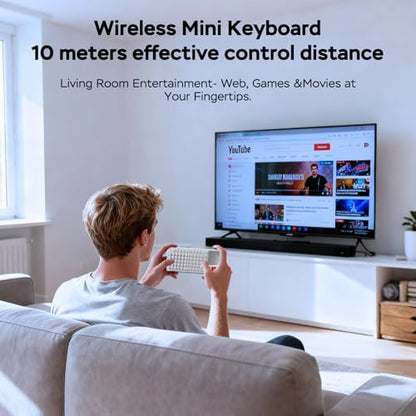 Mini Keyboard with Touchpad, Mini Bluetooth Keyboard, Ultra-Compact Portable for IT Professionals, Field Service Technicians, Home Theater PC & Multi-Device Travel - Durable &Reliable, White - color: white