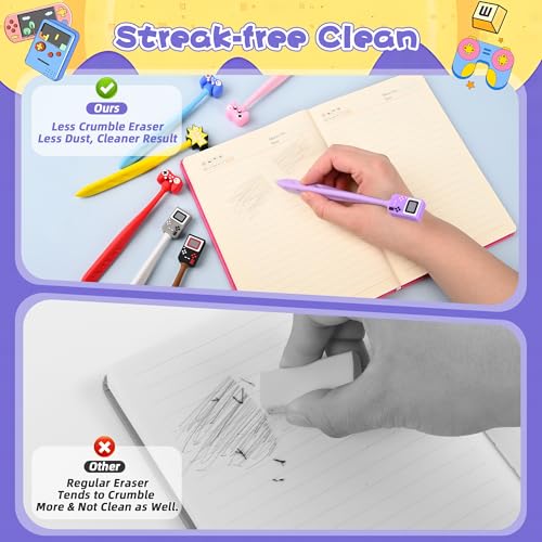 48 Pcs Video Games Bobblehead Eraser for Pencils Kawaii Erasers Cute Supplies Fun Cartoon Erasers Supplies Birthday Gifts - style: Video Games