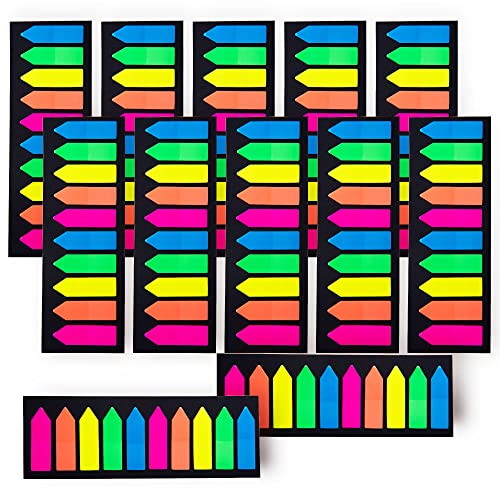 Ericter 2400 Pcs Sticky Tabs Page Markers Sticky Index Tabs, Arrow Flag Tabs - 10 Primary Color Tabs Page Flag Markers Bookmarks - color: Arrow 12, size: 2400