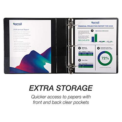 Samsill Durable 1.5 inch 3 Ring Binder, D Ring Binder, 100% Recycled Chipboard, Black - color: Black, size: 1 Pack, style: 1.5 Inch