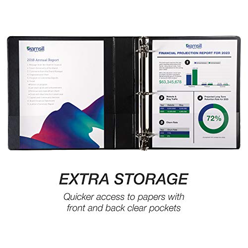Samsill Durable 1.5 inch 3 Ring Binder, D Ring Binder, 100% Recycled Chipboard, Black - color: Black, size: 1 Pack, style: 1.5 Inch