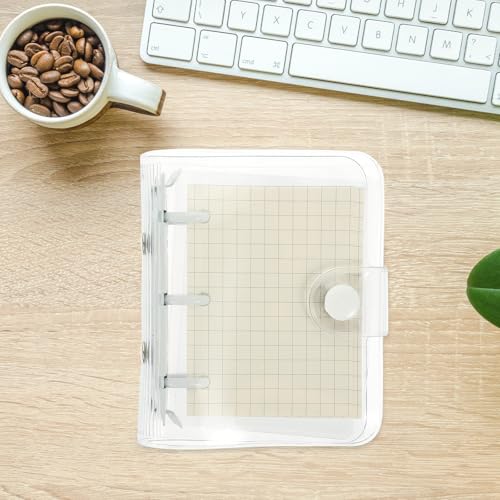 ARTIBETTER Mini Cover Loose-leaf Notebook with White 3-ring Binder, Small Adorable Notepad for Note Taking and Journaling, Convenient Scrapbook for Office and School Use