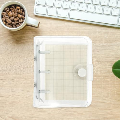 ARTIBETTER Mini Cover Loose-leaf Notebook with White 3-ring Binder, Small Adorable Notepad for Note Taking and Journaling, Convenient Scrapbook for Office and School Use