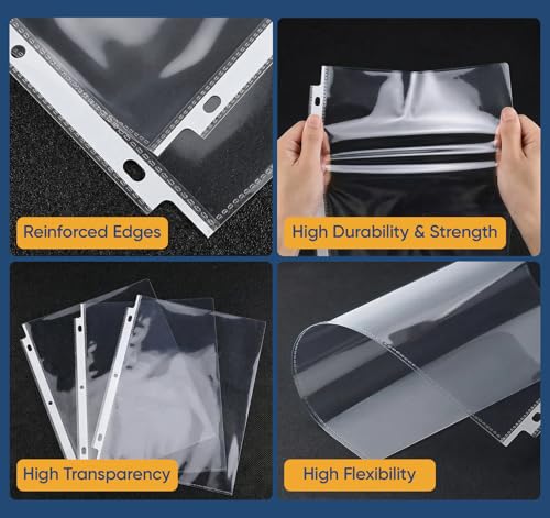 60 Pack Sheet Protectors 8.5 x11 Inch,Clear Heavyweight Page Protectors for 3 Ring Binder, Top Loading Polypropylene Plastic Sleeves,Paper Sheets Protectors for School Office Supplie,Letter Size - size: Letter Size-60PCS