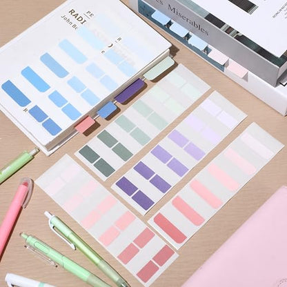 300 Pcs Sticky Index Book Tabs Bible Tabs Gradient Repositionable Page Tab Labels for Notebooks File Classification (Colorful) - color: Colorful