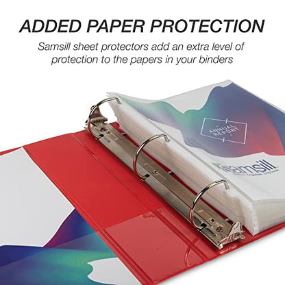 Samsill Durable 3 inch 3 Ring Binder, D Ring Binder, 100% Recycled Chipboard, Red - color: Red, size: 1 Pack, style: 3 Inch