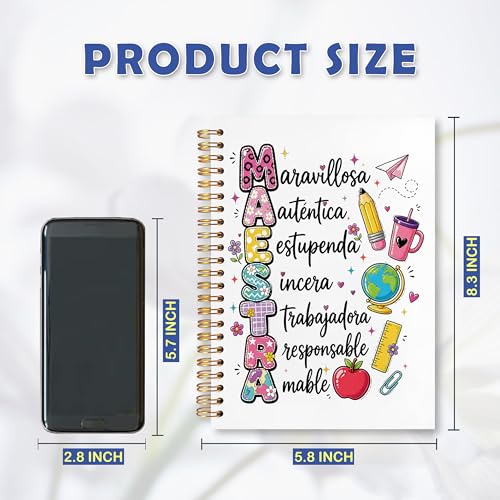 JUDFNCDE Spanish Teacher Maestra Appreciation Gifts,Spanish Educator Supplies Hardcover Notebook Journal 5.5 x 8.3 - color: Spanish Teacher Maestra - --