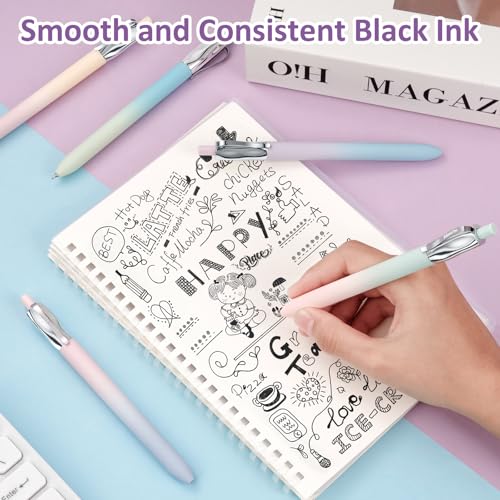Solati Premium Gel Pens, 5-Pack Retractable 0.5mm Black Ink Pens, Luxury Aesthetic Fluid Design, Smooth Quick-Dry Writing Pens for Journaling, Note-Taking, Office, School Supplies (Z4 5PCS Aurora) - color: Z4 5PCS Aurora