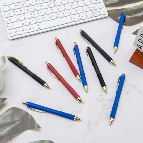 Linbsunne Ballpoint Pens Medium Point 1mm Pen with Super Soft Grip Ball Point Pen for Men Women Retractable Pens (Blue Ink+Black Ink+Red Ink) - color: 4 Blue Ink+4 Black Ink+4 Red Ink