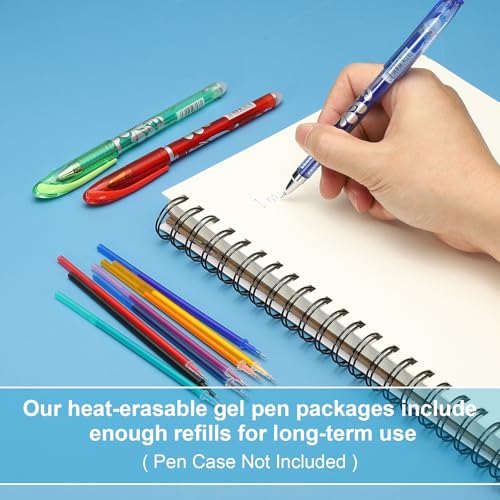 PATIKIL 40 Pcs Erasable Gel Pens Refills, 0.5mm Heat Erasable Pens Refills for Fabric Disappearing Ink Fabric Marking Pen for Sewing Quilting Writing, Multicolor Ink