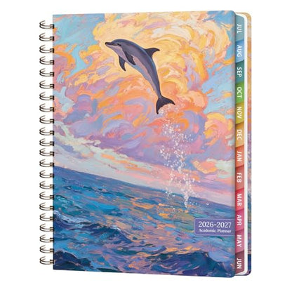 Planner 2026-2027, Weekly and Monthly Academic Year Calendar Planner, July 2026 - June 2027, Daily Agenda Book for Office School Supplies, Letter Size(8.5'' x 11'') - color: 2607-Dolphin, size: 8.5"x11"(Jul 2026-Jun 2027)
