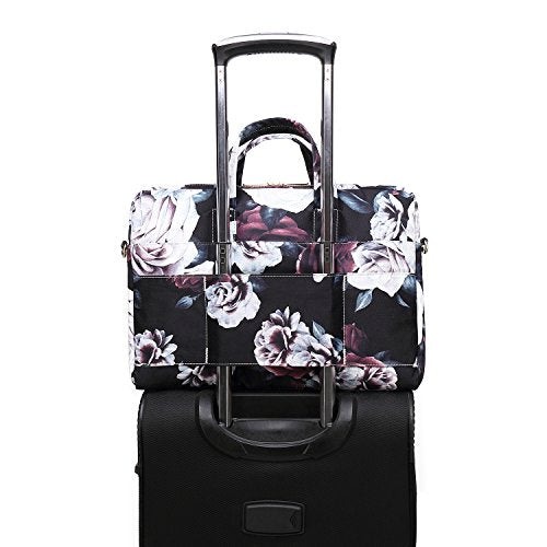 Red and White Rose Laptop Shoulder Messenger Bag Case With Rebound Bubble Protection for 15.6 inch-16 inch laptop - color: ‎red and White Rose(cushioned)