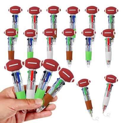 Football Party Favors Football Pens Mini Multicolor Pen in One Cute Fun 4-in-1 Pens Bulk Cool Ballpoint Pens for Birthday Gifts Teacher Supplies (Football, 12) - style: Football