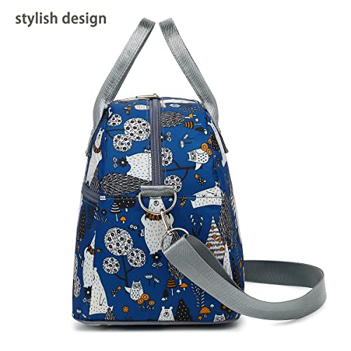 FlowFly Insulated Lunch Bag With Shoulder Strap for Women, Men, and Kids, Large and Reusable, Handle, Freezable Work and School Travel Tote and Meal Prep Organizer,Owl - color: Owl