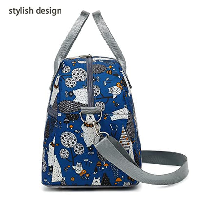 FlowFly Insulated Lunch Bag With Shoulder Strap for Women, Men, and Kids, Large and Reusable, Handle, Freezable Work and School Travel Tote and Meal Prep Organizer,Owl - color: Owl