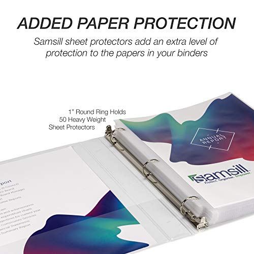 Samsill 8 Pack Durable 1 Inch 3 Ring Binders, Round Ring, Clear View Cover for Presentations, White - color: White, size: 1-Inch