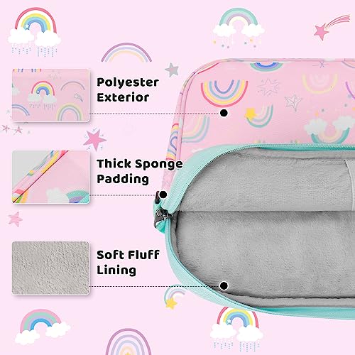 Choco Mocha Kids Tablet Sleeve Bag for Boys & Girls, (10-12.5Inch) - color: Rainbow-pink 12.5inch, size: 12.5inch(12.5 x 9.8 x 1.3)