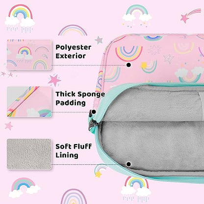 Choco Mocha Kids Tablet Sleeve Bag for Boys & Girls, (10-12.5Inch) - color: Rainbow-pink 12.5inch, size: 12.5inch(12.5 x 9.8 x 1.3)