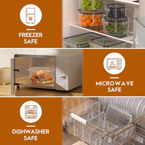 40 PCS Food Storage Containers with Lids Airtight (20 Containers & 20 Lids), Leak proof Meal Prep Container Set for Kitchen Storage, BPA-free, PVC-free Plastic, Microwave/Dishwasher Safe, Labels & Pen - color: 40 Piece