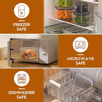 40 PCS Food Storage Containers with Lids Airtight (20 Containers & 20 Lids), Leak proof Meal Prep Container Set for Kitchen Storage, BPA-free, PVC-free Plastic, Microwave/Dishwasher Safe, Labels & Pen - color: 40 Piece