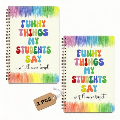 2 Pcs Funny Teachers Spiral Notebook, 160 Pages Colorful Journal Notebook | A5 Spiral Notepad, Hardcover Notebooks Journal for Writing Work Office, Funny Teacher Gifts School Office Supplies - color: Multicolour 0012