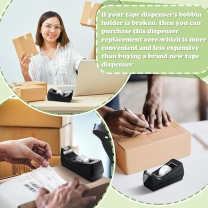 12 Pcs Tape Dispenser Core Tape Dispenser Replacement Core Small Plastic Allocator Roll Insert for Office Home Supplies Accessories(White)