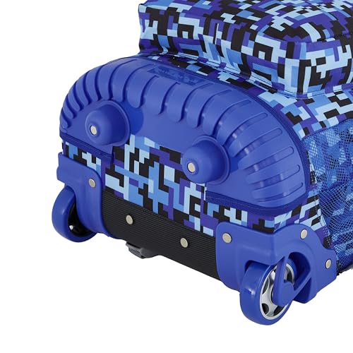 Travelers Club 4 Piece Rolling Backpack Set With Accessories,Blue Pixel - color: Blue Pixel