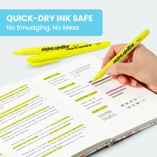 Taja Highlighters 96 Pack Value Pack, Bright Yellow, Chisel Tip Marking Pens with Clean Ink, Suitable for School, Office, and Daily Use - color: Yellow