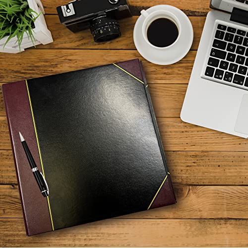 Performore Professional Luxor 3 Ring Binder 1.5 Inch Locking Slant Angle D-Rings, Maroon Turned Edge Flat, Durable Heavy Duty Presentation Folder Binder for Documents Paper Files Projects - style: 1.5 inch - 1 pack