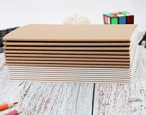 Wotion 16 Pack Kraft Notebooks, Journals in Bulk for Writing, Blank Paper Sketchbooks, 60 Pages Notebook, 8.3x5.5 Inch, A5 Size, Travel Journal Set, for Gifts, Students and Office Supplies - style: 16pack blank page