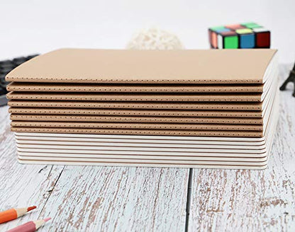 Wotion 16 Pack Kraft Notebooks, Journals in Bulk for Writing, Blank Paper Sketchbooks, 60 Pages Notebook, 8.3x5.5 Inch, A5 Size, Travel Journal Set, for Gifts, Students and Office Supplies - style: 16pack blank page