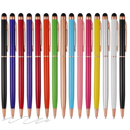 15 Pack Stylus Pens for Touch Screens Stylus Pen Compatible with Phone Tablets Kindle and Black Ink Ballpoint Pens-2 in 1 Stylists Pens (8005 Rose Gold B) - color: 8005 Rose Gold B