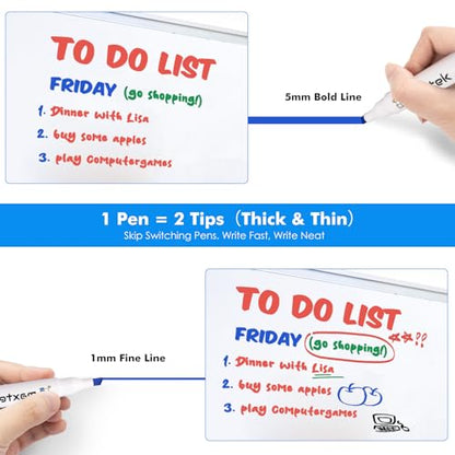maxtek Low Odor Dry Erase Markers Chisel Tip, 12 Count | Whiteboard Markers Set, 1 Magnetic Eraser - style: Chisel Tip 13 Count