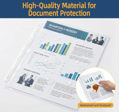 60 Pack Sheet Protectors 8.5 x11 Inch,Clear Heavyweight Page Protectors for 3 Ring Binder, Top Loading Polypropylene Plastic Sleeves,Paper Sheets Protectors for School Office Supplie,Letter Size - size: Letter Size-60PCS