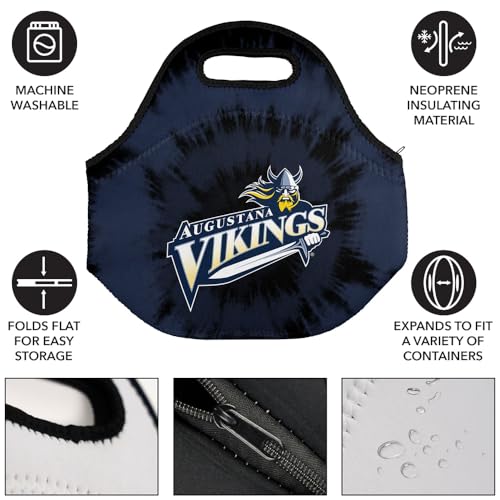 Campus Lab Augustana University Tie-Dye Soft Neoprene Lunch Bag, Insulated - color: Augustana University Vikings