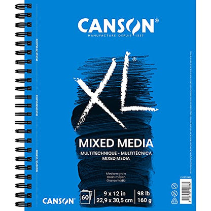 Canson XL Series Mixed Media Art Paper Pad Bundle - 9x12 inches 60 Sheets and 7x10 inches 60 Sheets - size: 9x12, style: Mixed Media + Art Media Paper, 100510926