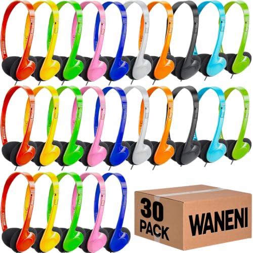 Kids Headphones Bulk 30 Pack for School Classroom Students Children Toddler Boys Girls Teen Adults - color: Mixed Colors, size: 30 Pack